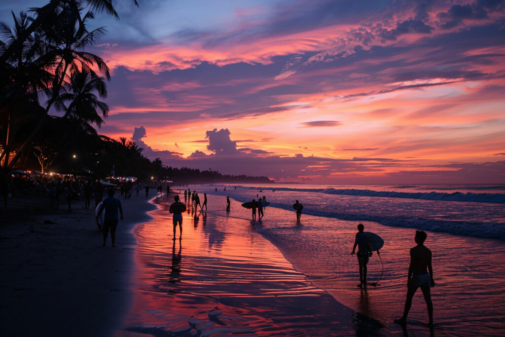 sunset di pantai kuta bali